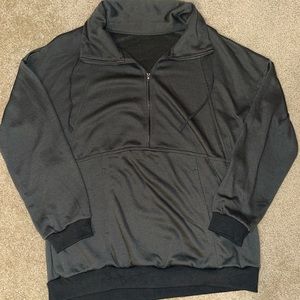 Dark grey half zip drop shoulder sweatshirt from Shein. Size: L.